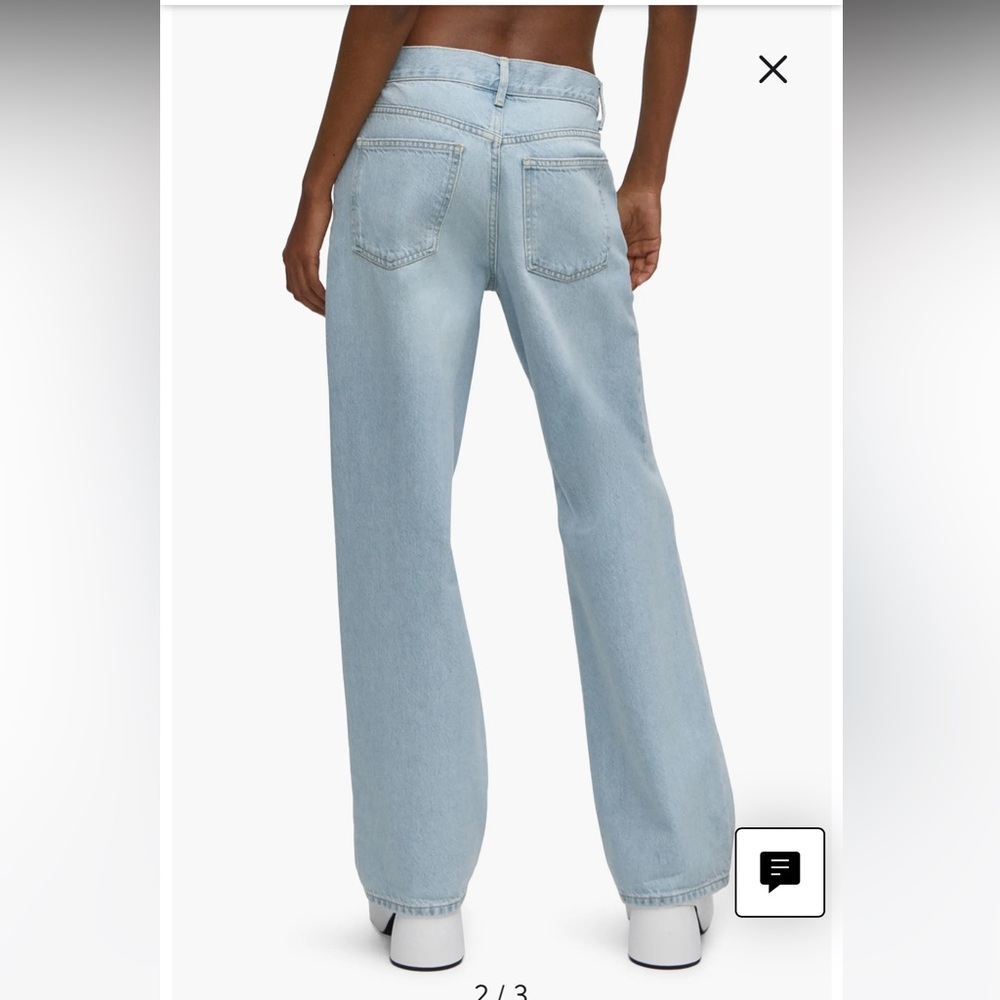 Mango Ripped Knee Rigid Wide Leg Jeans - Picture 3 of 7